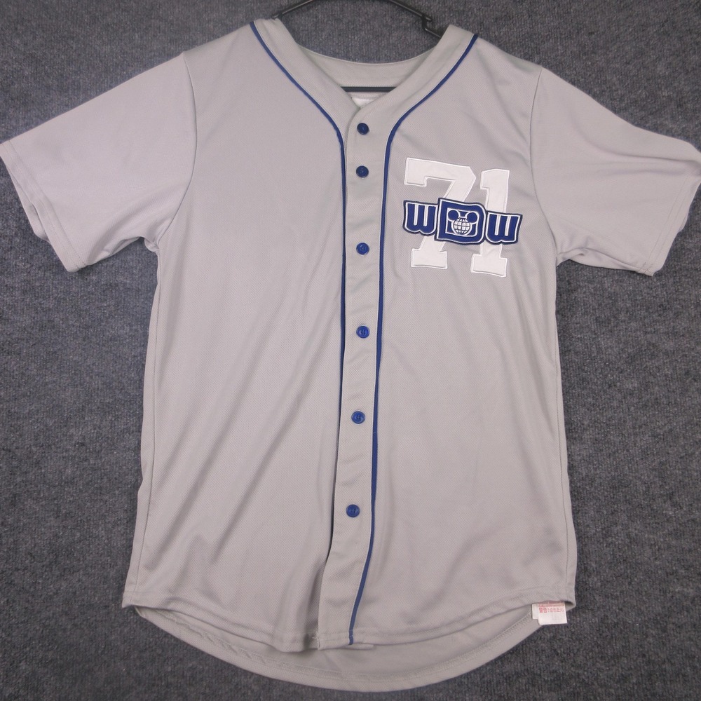 Disney Walt Disney World Baseball Jersey Shirt Mens Small Gray 71 WDW Button